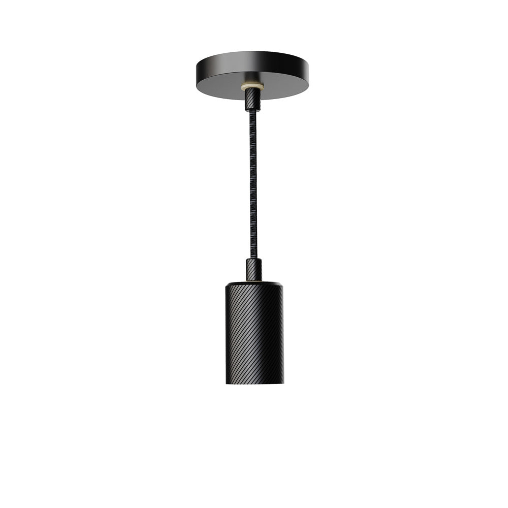 Pendant lamp ALIX WAVE E27 black 4 m
