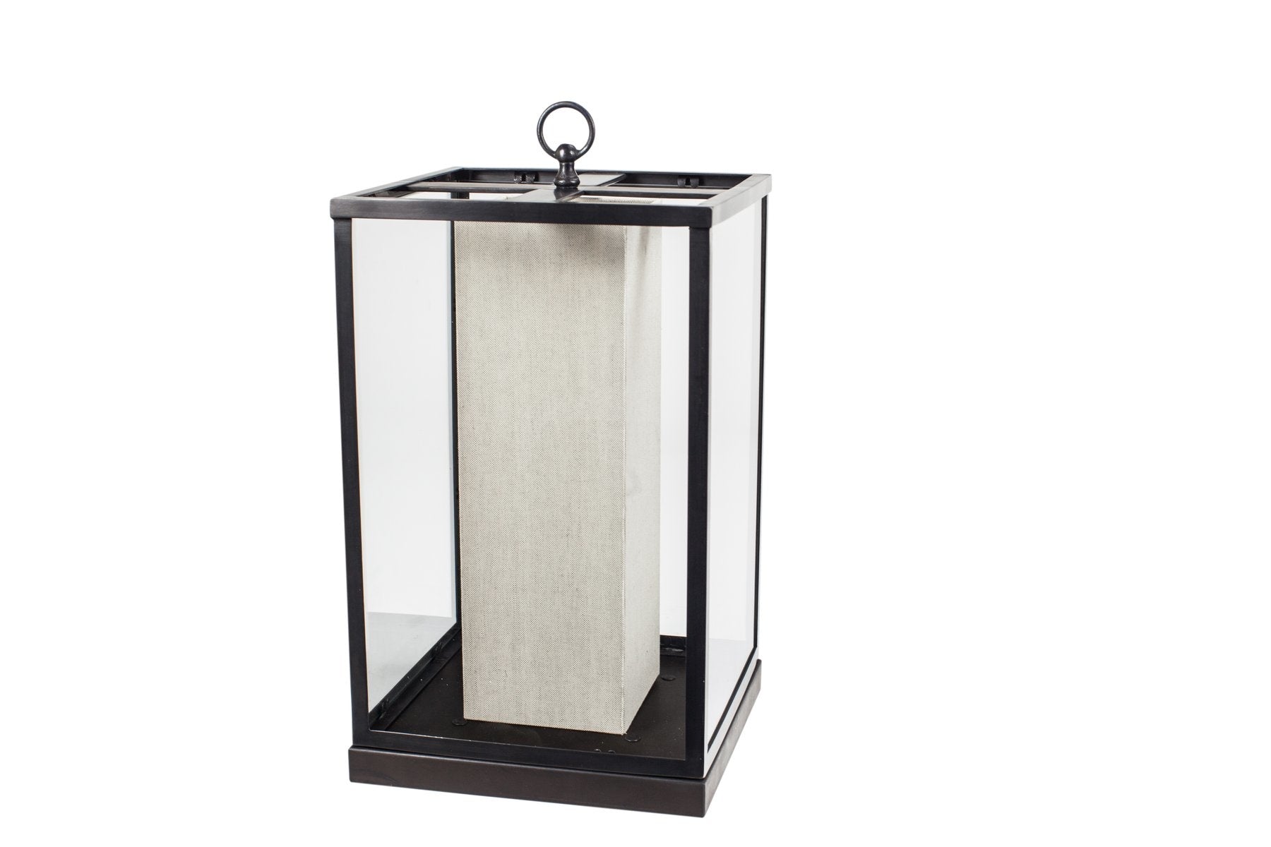 Tafellamp Sévère Lantern, geborsteld nikkel