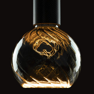 LED Floating globe 125 twisted smoke grey E27 6W