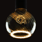 LED Floating globe 125 twisted smoke grey E27 6W