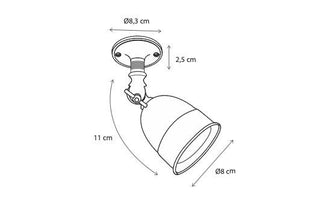 Opbouwspot Poire mounted base, geborsteld nikkel
