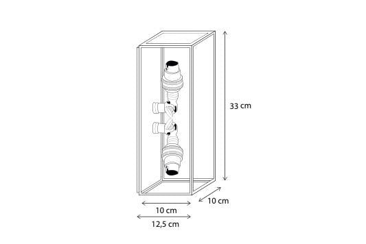 Wandlamp buiten Vitrine Up & Down, geborsteld nikkel