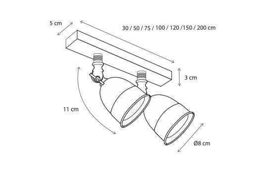 Opbouwspot Poire ON Profile 30 cm 2L, brons
