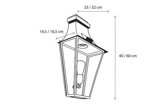 Wandlamp buiten Gracieuze Wall Small 1L