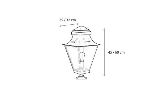 Lampadaire d'extérieur Gracieuze Normal on Foot 1L, bronze