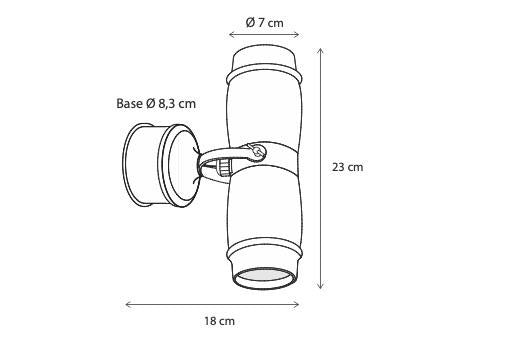Wandlamp buiten Micro UP & Down ON Round Base, chroom
