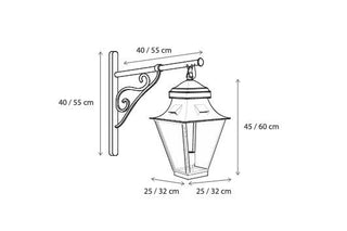 Wandlamp buiten Gracieuze Wall ON Bracket Small 1L, brons
