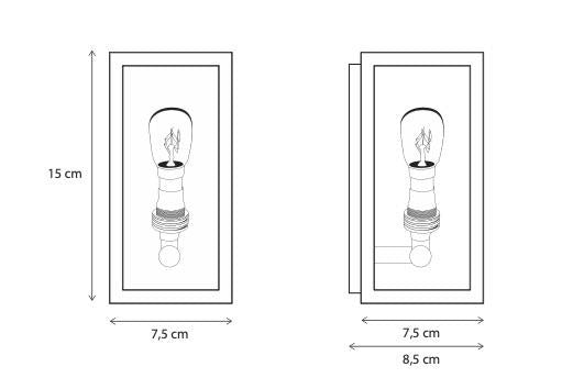 Wandlamp buiten Vitrine Petite Wall 1L, geborsteld nikkel
