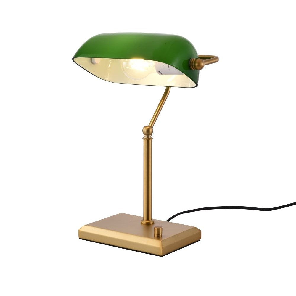 Table lamp Stanford gold- green glass