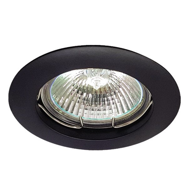 Inbouwspot rond vast GU10 zwart IP20