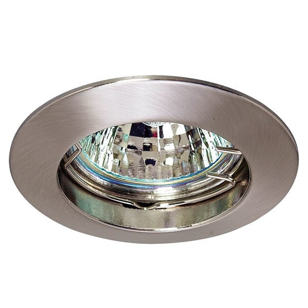 Recessed spot round fixed GU10 satin nickel IP20