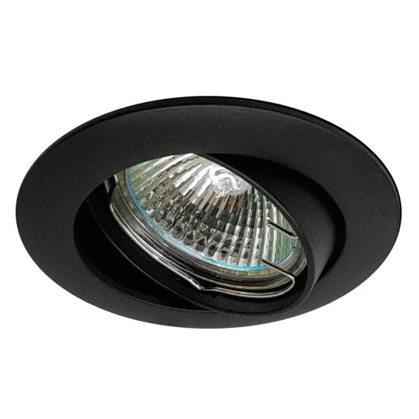 Recessed spot round adjustable GU10 black IP20