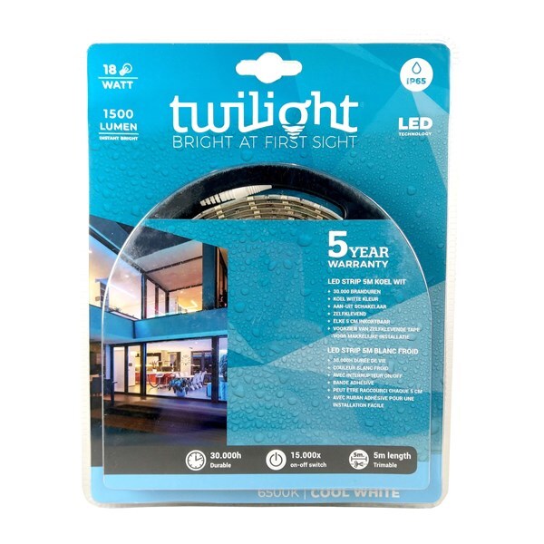 Ledstrip 5m IP65 3,6W/m 3000K