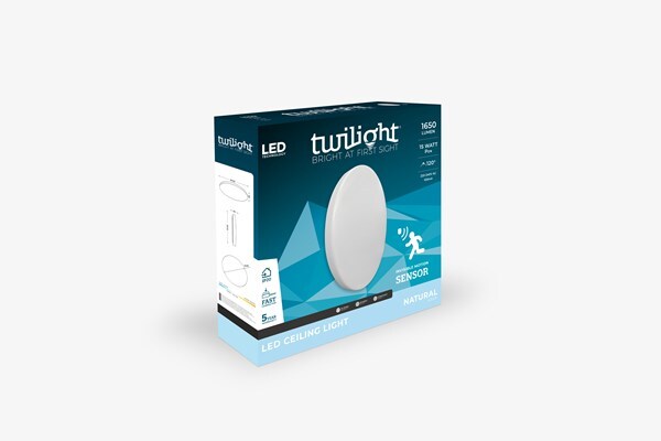 Solaris LED plafondlamp 15W 4000K met sensor