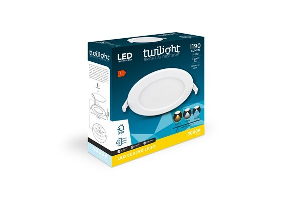 LED recessed panel round white IP20 12W CCT