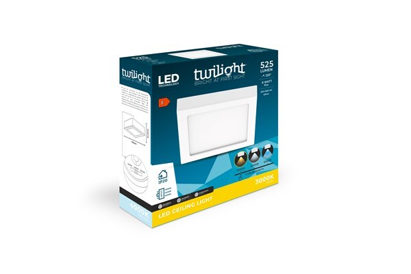 LED opbouwpaneel vierkant wit IP20 6W CCT