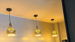 LED Floating globe 150 twisted rookgrijs E27 6W