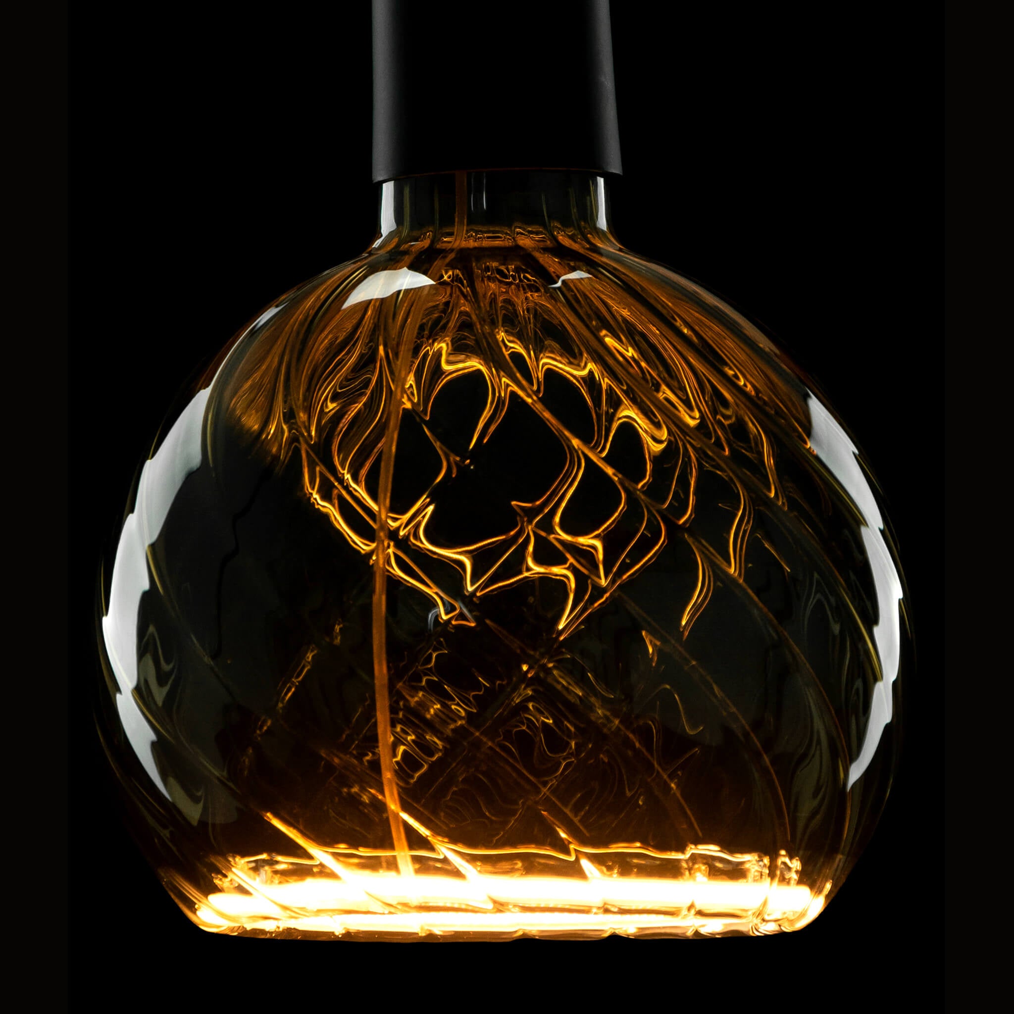 LED Floating globe 150 twisted smoke grey E27 6W