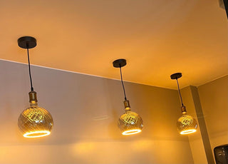 LED Floating globe 150 twisted rookgrijs E27 6W