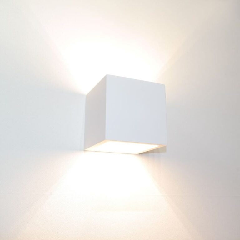 Wall lamp Plaster square plaster white