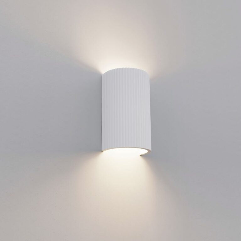 Wall lamp Nantes plaster ribbed