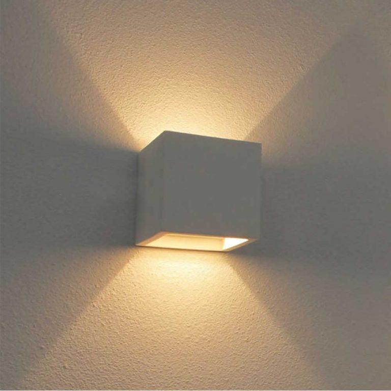 Wall lamp Plaster square plaster white