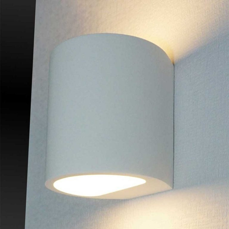 Wall lamp Plaster round plaster white